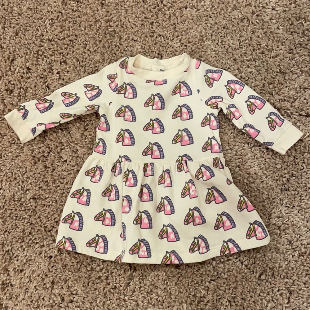 Stella McCartney Girls' Cotton Horse Print Sweatshirt Dress